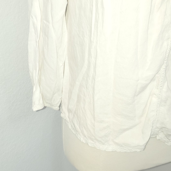 Prana long sleeve off-white blouse - Picture 3 of 6
